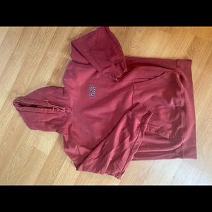 GAP factory store distressed hooded sweatshirt